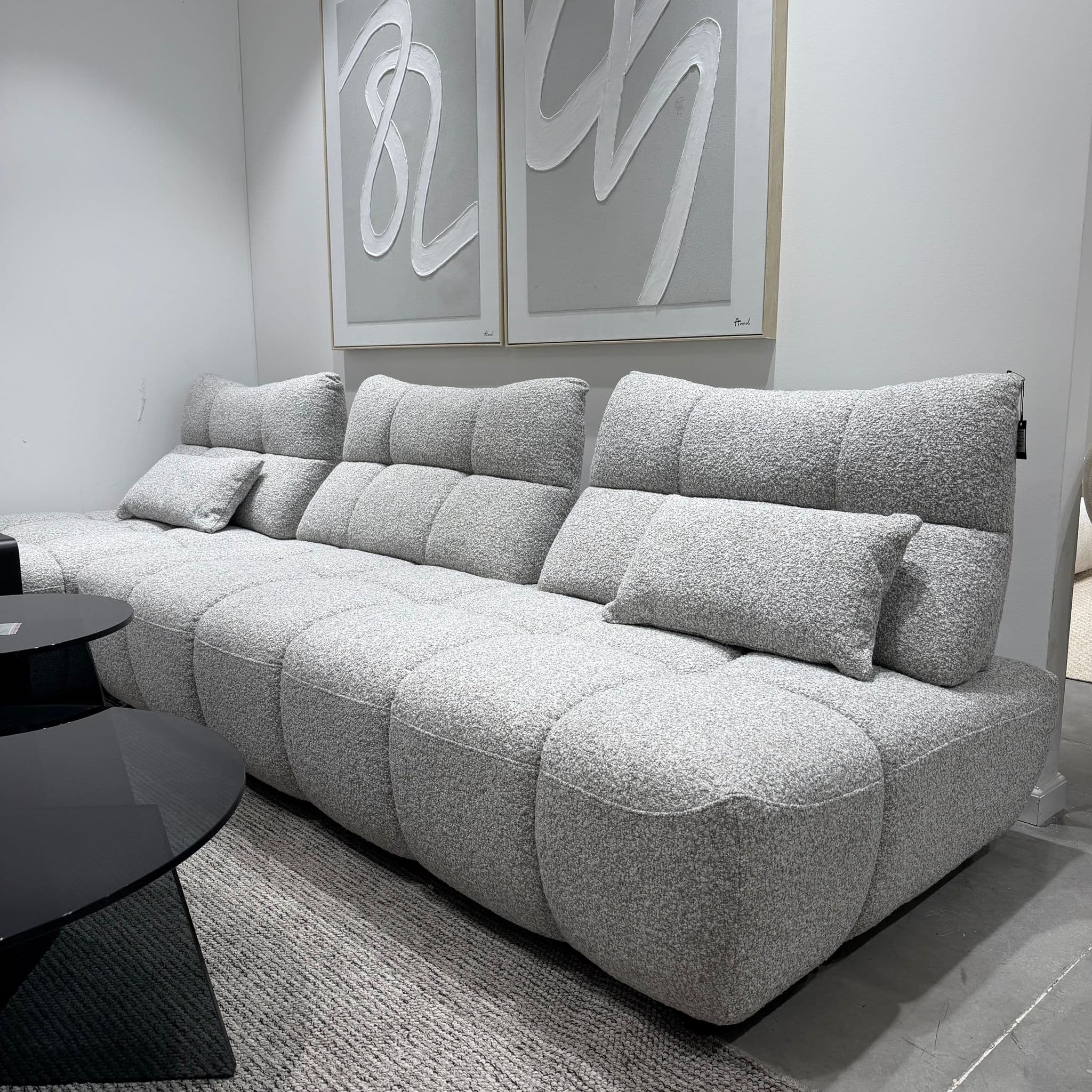 ספה מפנקת פינתית ימין / שמאל מודולרית משענות מתכווננות דגם ונוס אריג אפור בטון