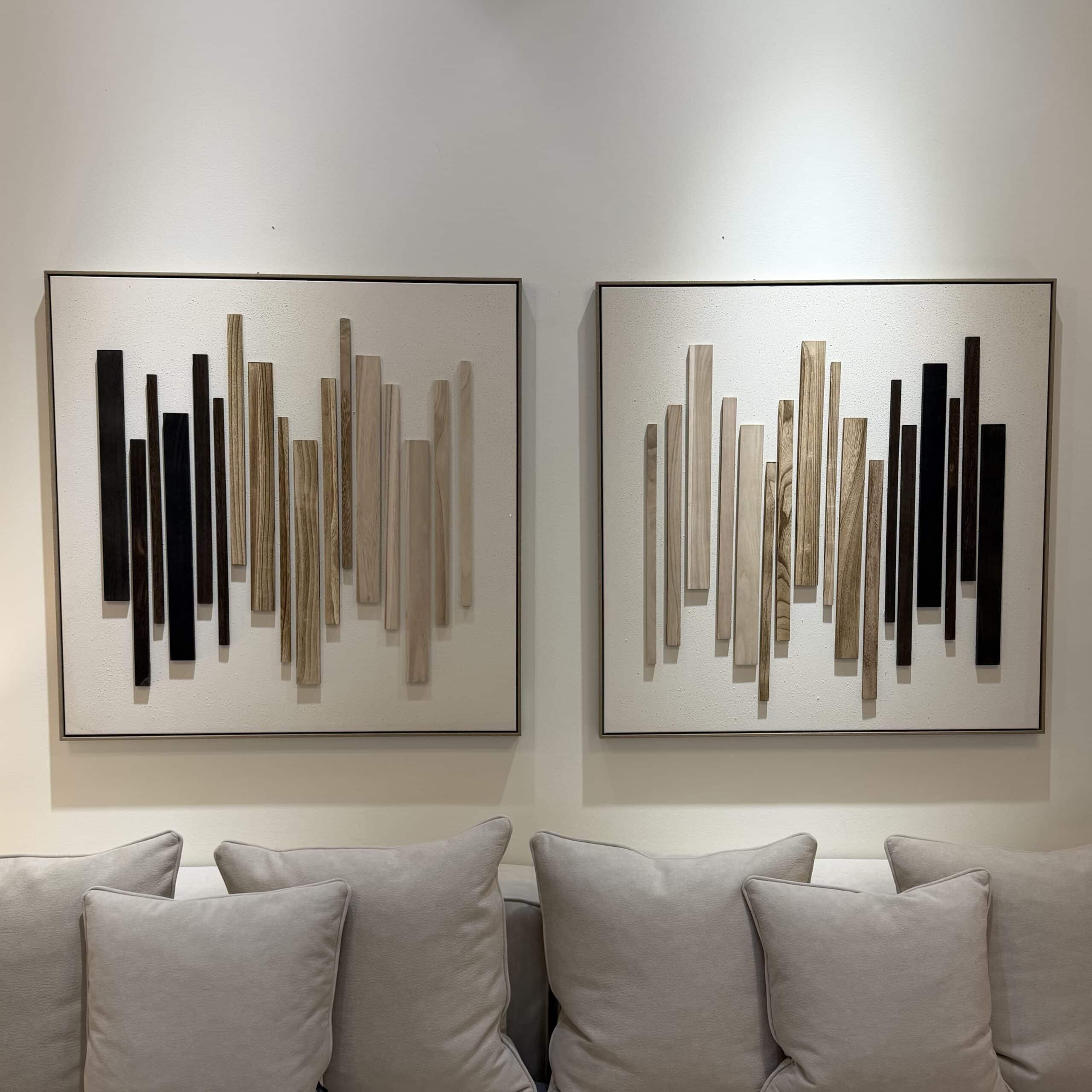 תמונה מעוצבת פסים גווני עץ 100/100 דגם סופיה