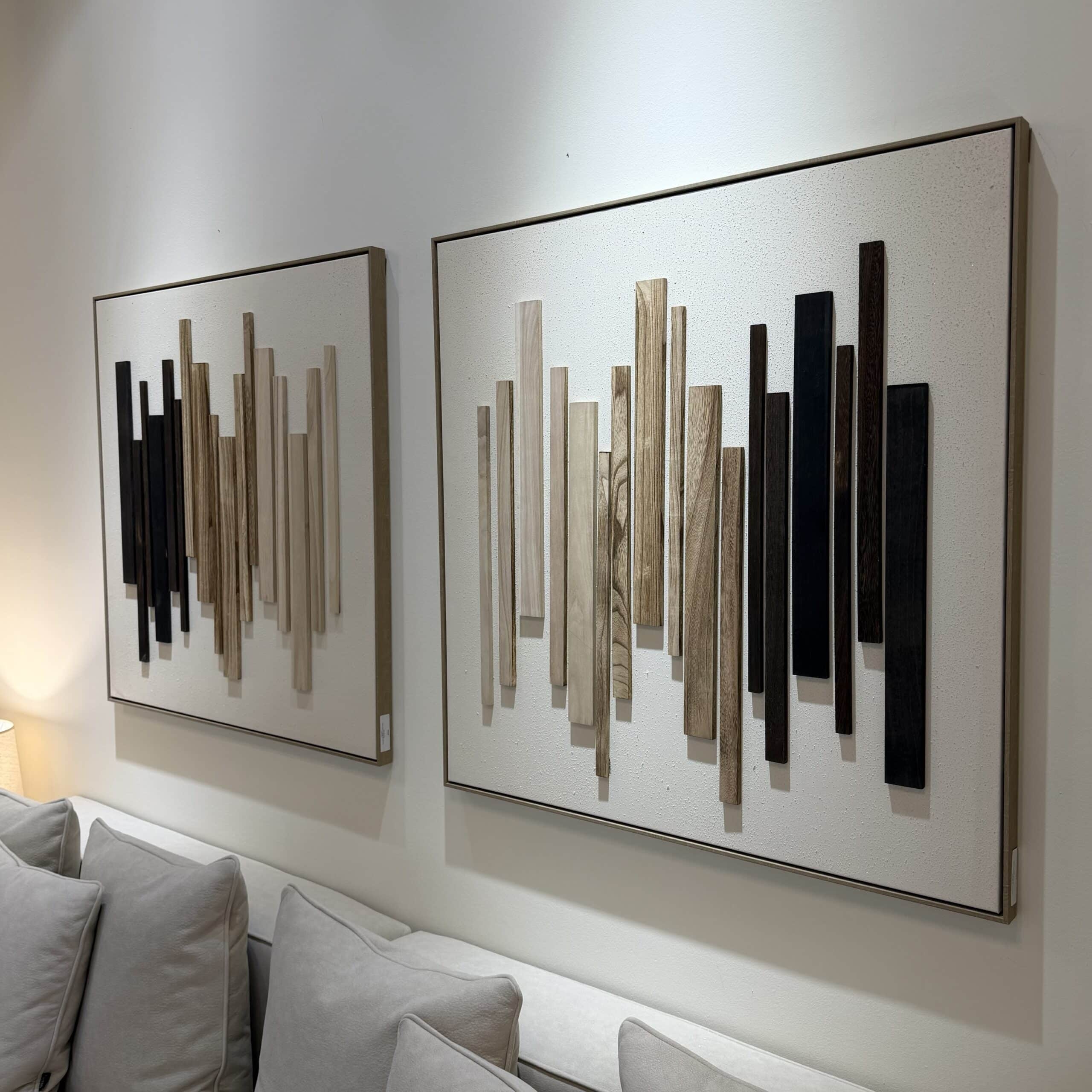 תמונה מעוצבת פסים גווני עץ 100/100 דגם סופיה